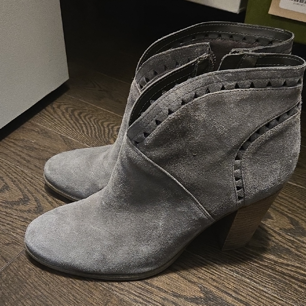 Vince Camuto Gray Suede Ankle Booties